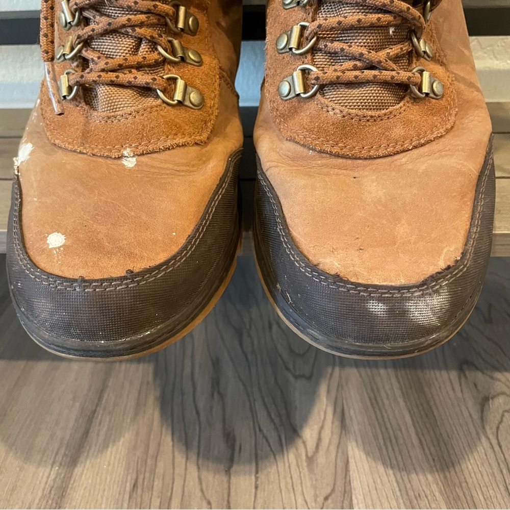 Sorel Men’s Tan Brown Leather Waterproof Boots Size 11.5 Rugged Lace-Up - Picture 3 of 13